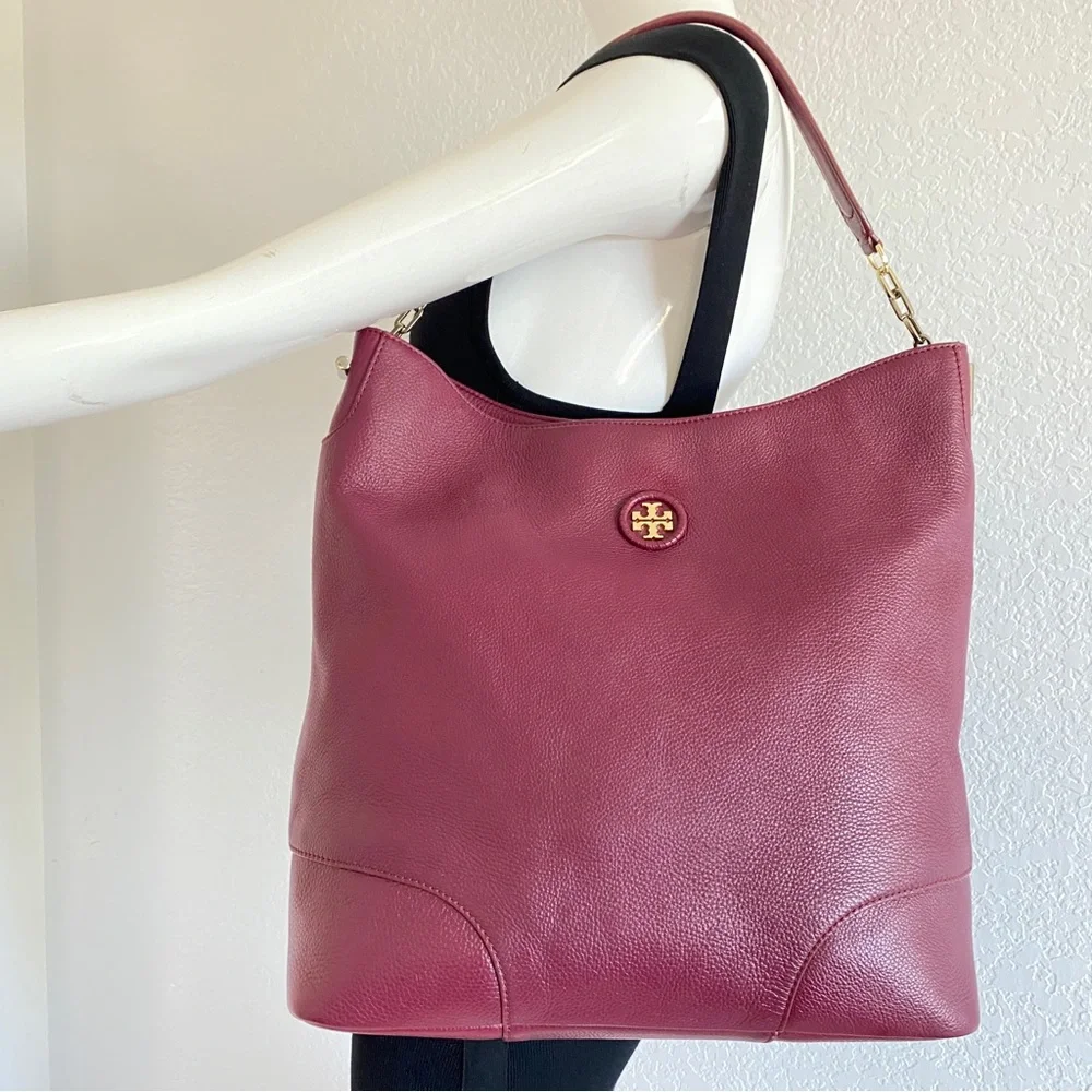 Tory Burch burgundy hobo bag